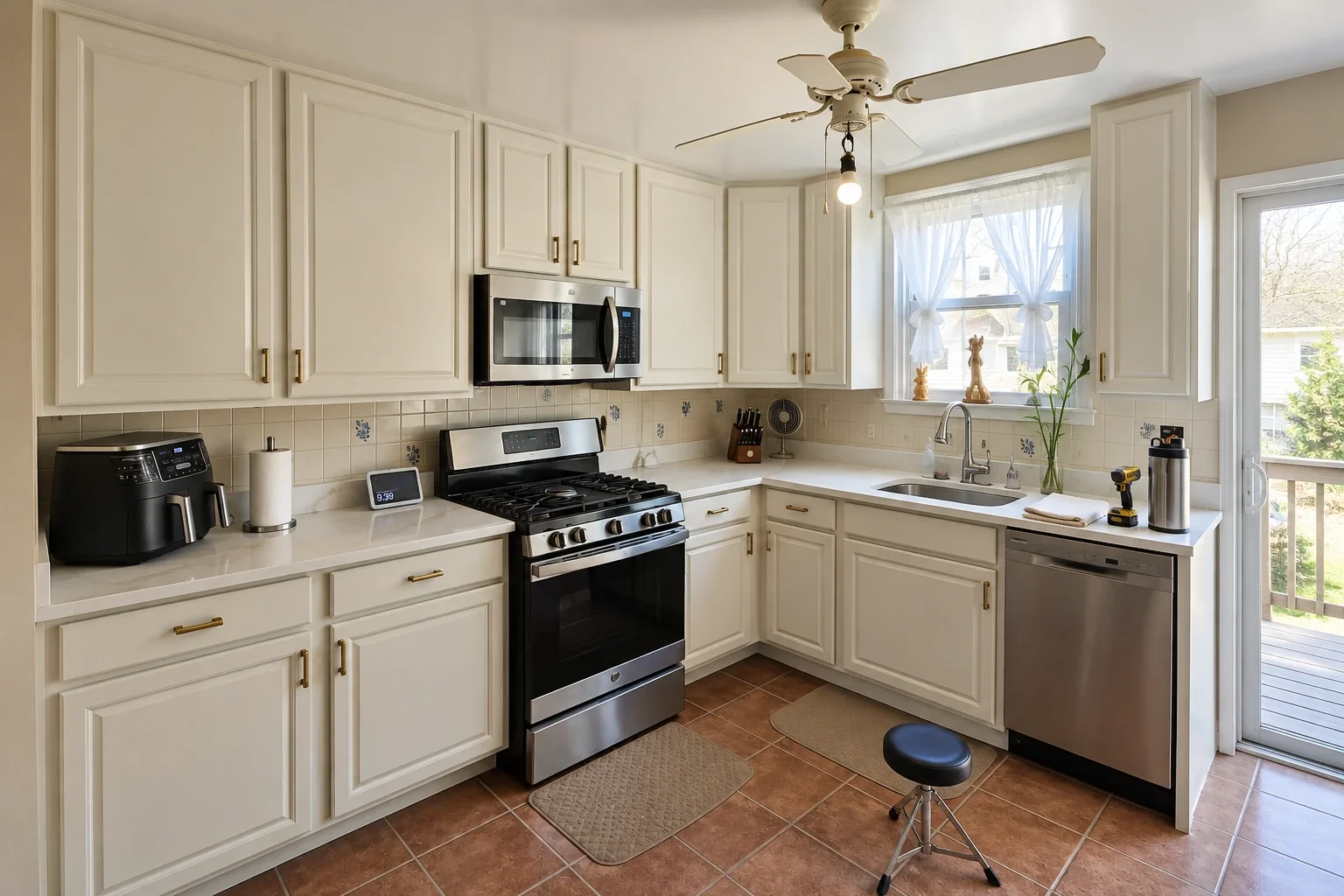 L-Shaped Kitchen Refinish — Philadelphia, PA, after refinishing