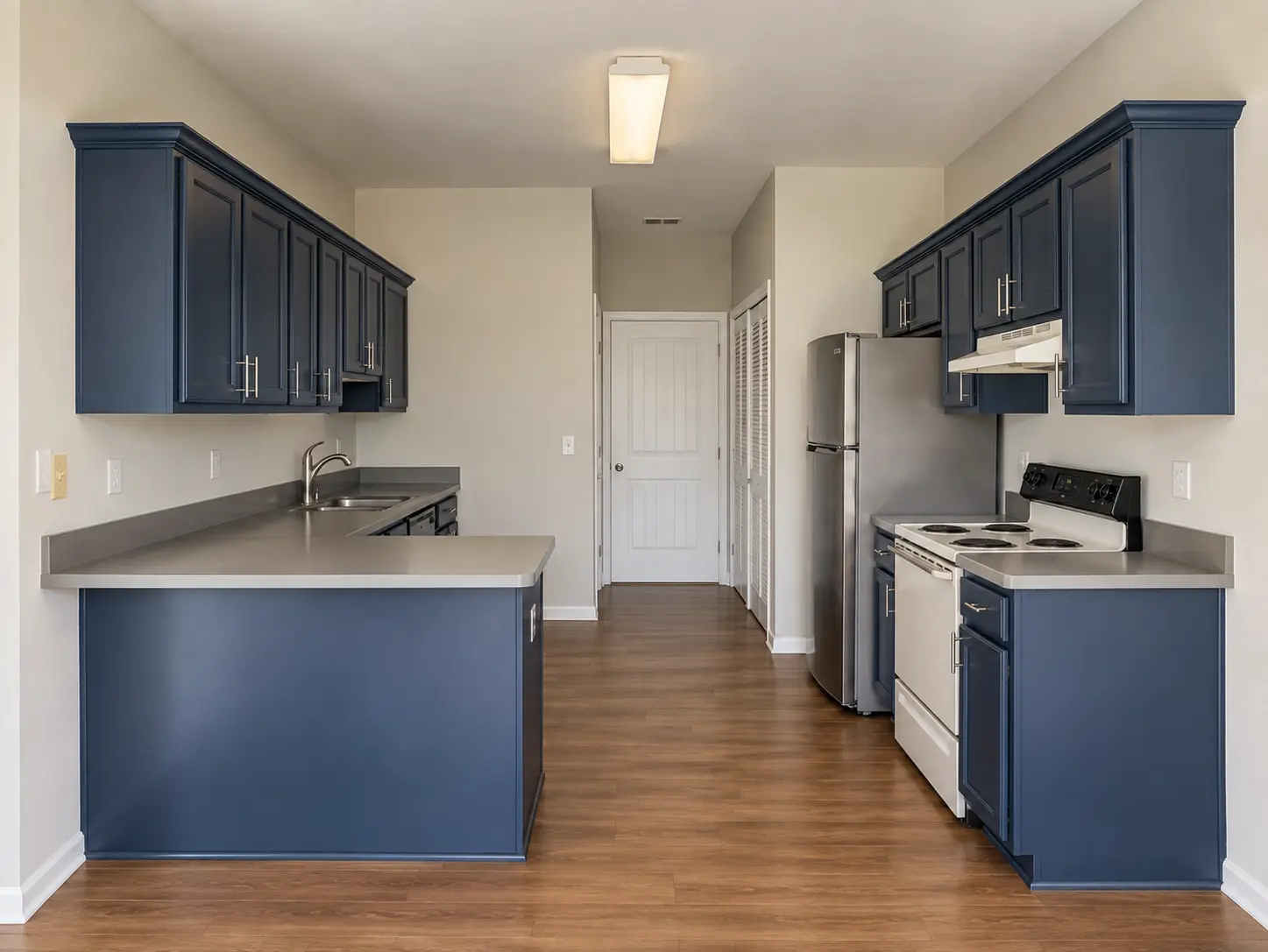 Galley Kitchen Cabinet Refinish — Delran, NJ, after refinishing