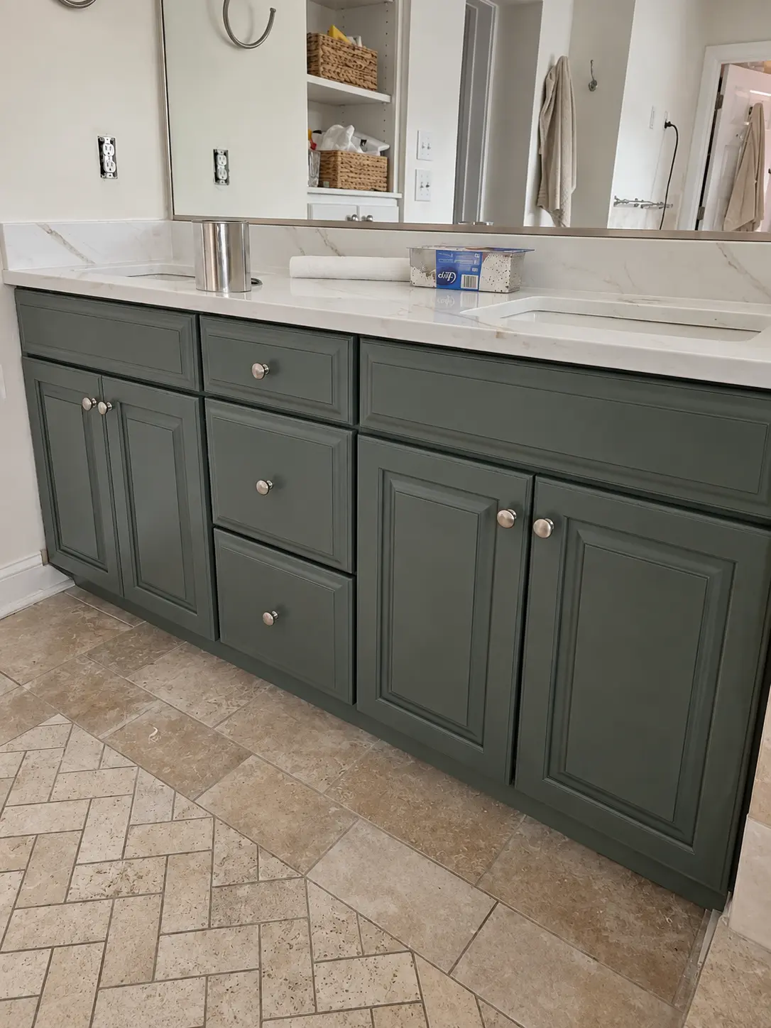 Double-Sink Vanity Refinish — Medford, NJ, after refinishing