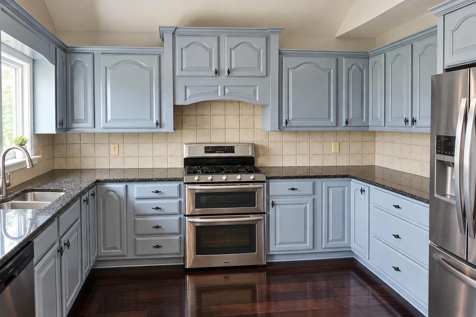 U-Shaped Kitchen Refinish — Williamstown, NJ, after refinishing