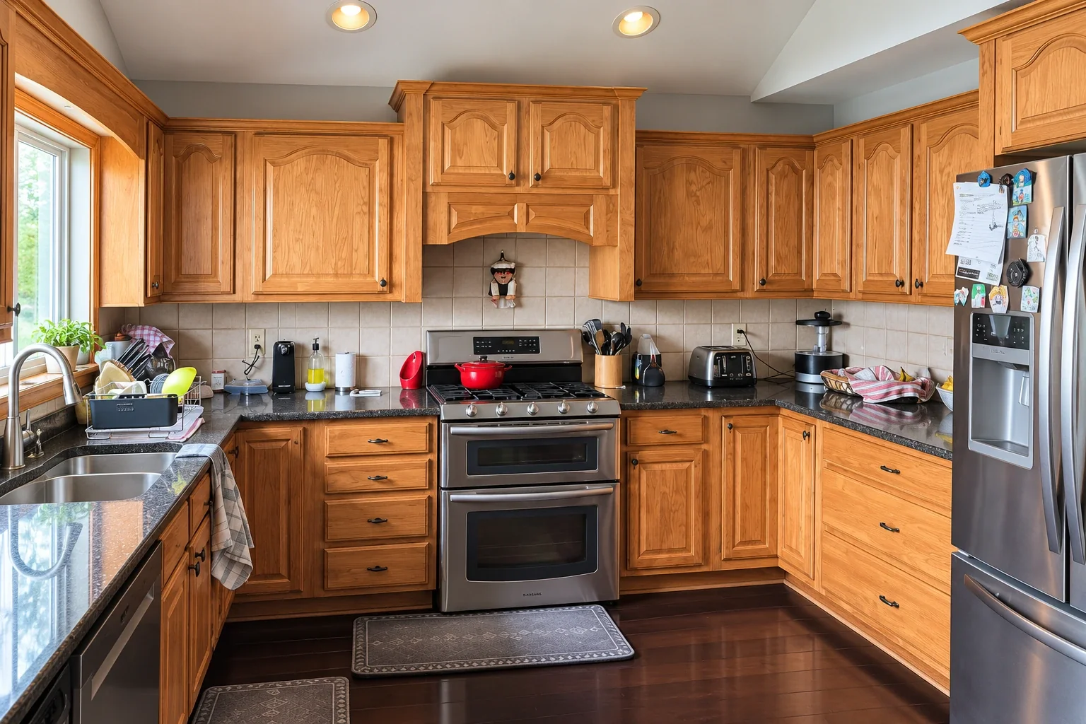 U-Shaped Kitchen Refinish — Williamstown, NJ, before refinishing